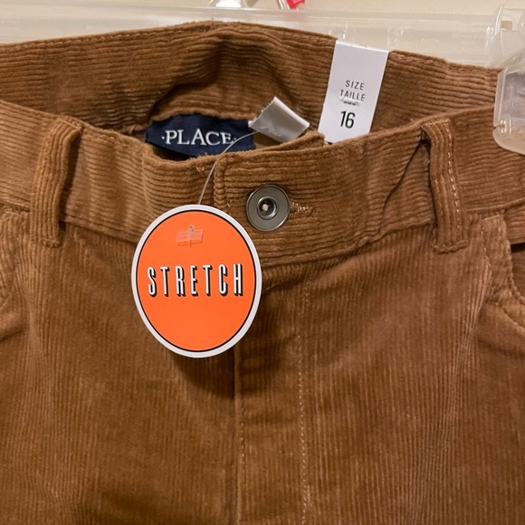 Sz 16 Boys Corduroy Pants - Carmel Children’s Place stretch adjustable waist - Picture 5 of 7